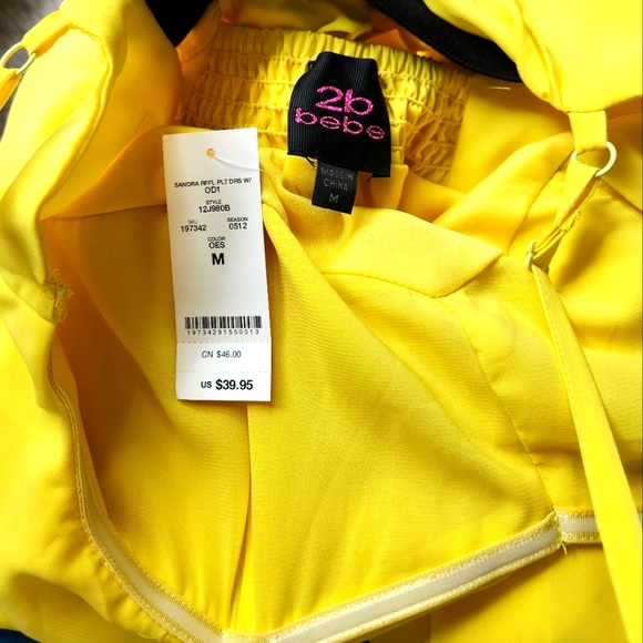 2b bebe Yellow Sundress size M - Picture 4 of 5